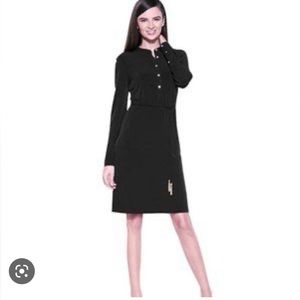 black drawstring Calvin Klein dress with gold detail